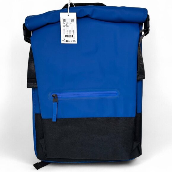 Rains Trail Rolltop Backpack W3 - Blue NWT Unisex - Picture 1 of 16